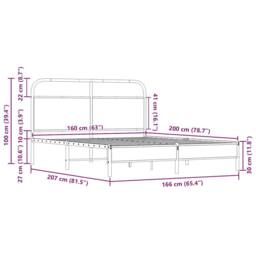 Berkfield Home Elegant Bed Frame without Mattress 160x200 cm Sonoma Oak Engineer in Light Oak - thumbnail 9