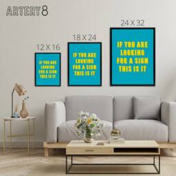 "Artery8 If You Are Looking For A Sign Modern Blue Black Framed Canvas Art - Size: W12"" x H16""" - thumbnail 4