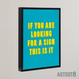 "Artery8 If You Are Looking For A Sign Modern Blue Black Framed Canvas Art - Size: W12"" x H16""" - thumbnail 2