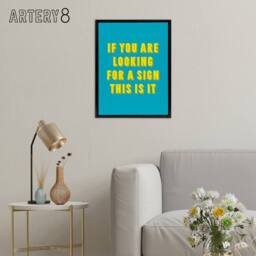"Artery8 If You Are Looking For A Sign Modern Blue Black Framed Canvas Art - Size: W12"" x H16""" - thumbnail 3