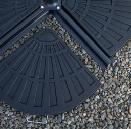 Samuel Alexander Outdoor 4 Person Round Glass Top Garden Dining Table Chairs With Banana Parasol & Base in Grey - thumbnail 6