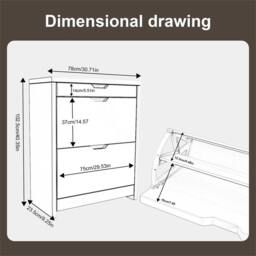SPETLEK Shoe Rack Storage Cabinet Wooden Stand 3 Compartment in White - thumbnail 2