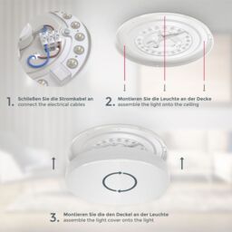 B.K.Licht White IP44 29cm LED Bathroom Ceiling Light - thumbnail 6