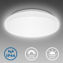 B.K.Licht White IP44 29cm LED Bathroom Ceiling Light - thumbnail 2