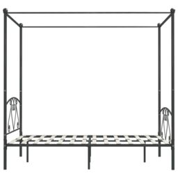 Berkfield Home Canopy Bed Frame Grey Metal 160x200 cm - thumbnail 4