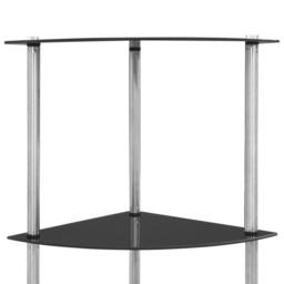 Berkfield Home Durable 6-Tier Shelf Black 30x30x160 cm Tempered Glass - Size: 30 x 30 x 160 cm - thumbnail 5