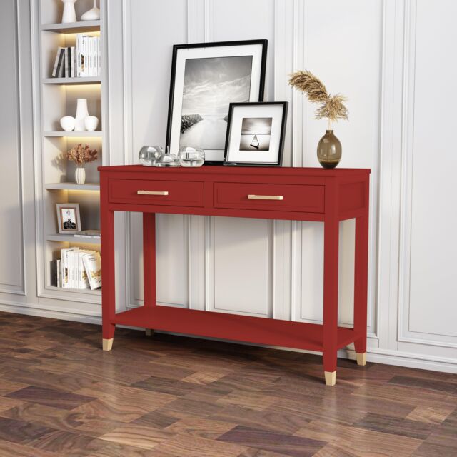 Cabinet Bits Palazzi 2 Drawer Console Table in Red - image 1