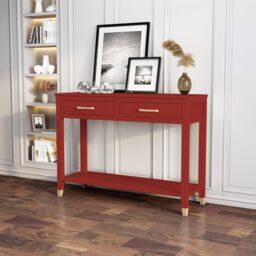 Cabinet Bits Palazzi 2 Drawer Console Table in Red - thumbnail 1