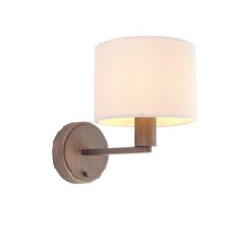 Loops Wall Light Antique Bronze Plate & Marble Fabric 40W E14 Dimmable - thumbnail 1