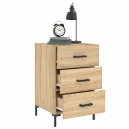 Berkfield Home Bedside Cabinet Sonoma Oak 40x40x66 cm Engineered Wood in Brown - Size: 40 x 40 x 66 cm - thumbnail 4