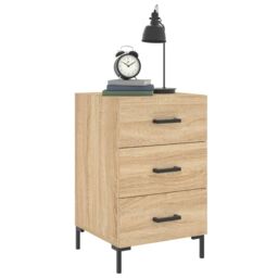 Berkfield Home Bedside Cabinet Sonoma Oak 40x40x66 cm Engineered Wood in Brown - Size: 40 x 40 x 66 cm - thumbnail 3