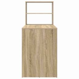 Berkfield Home Desk with Storage Sonoma Oak 113x54x120 cm Engineered Wood in Beige - Size: 113 x 54 x 120 cm - thumbnail 6