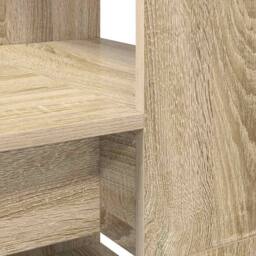 Berkfield Home Desk with Storage Sonoma Oak 113x54x120 cm Engineered Wood in Beige - Size: 113 x 54 x 120 cm - thumbnail 8