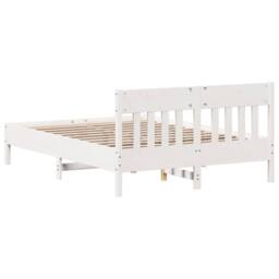 Berkfield Home Bed Frame Frame White 120x190 cm Small Double Solid Wood Pine - thumbnail 6