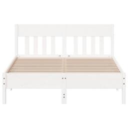 Berkfield Home Bed Frame Frame White 120x190 cm Small Double Solid Wood Pine - thumbnail 4
