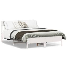 Berkfield Home Bed Frame Frame White 120x190 cm Small Double Solid Wood Pine - thumbnail 2