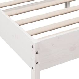 Berkfield Home Bed Frame Frame White 120x190 cm Small Double Solid Wood Pine - thumbnail 7
