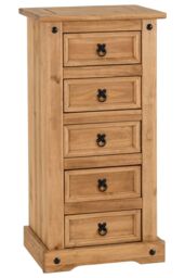 Seconique Corona 5 Drawer Narrow Chest in Natural - thumbnail 2