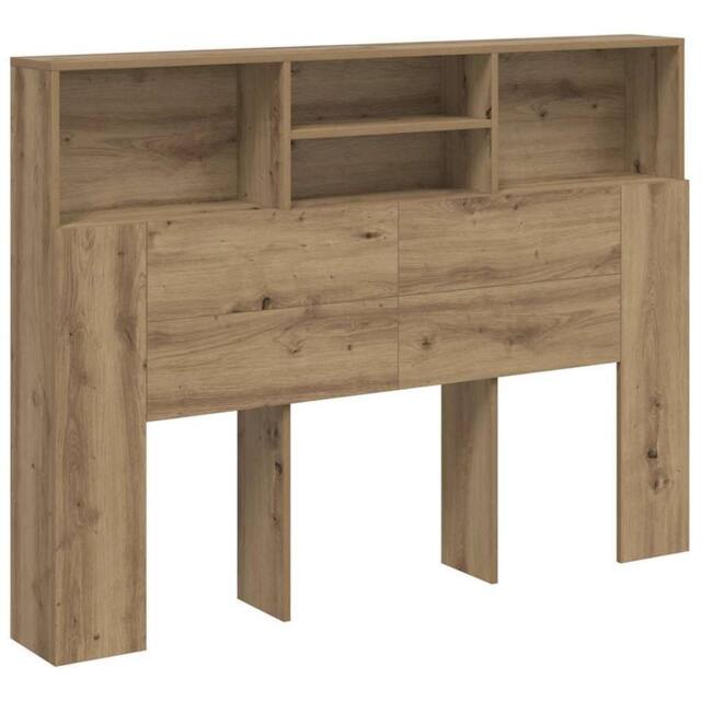 Berkfield Home Headboard Cabinet Artisan Oak 140x19x103.5 cm in Brown - image 1