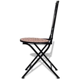 Berkfield Home Folding Bistro Chairs 2 pcs Ceramic Terracotta in Brown - thumbnail 3