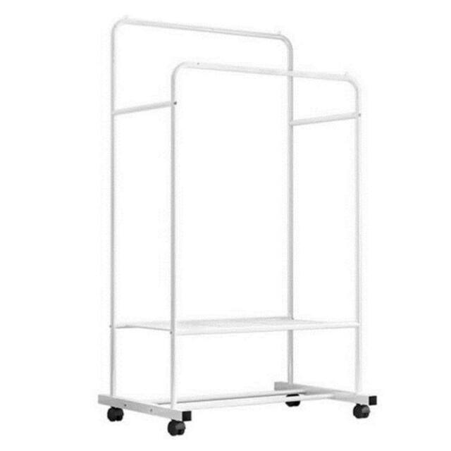 Kelvenix Heavy Duty Rolling Clothes Rail in White - image 1