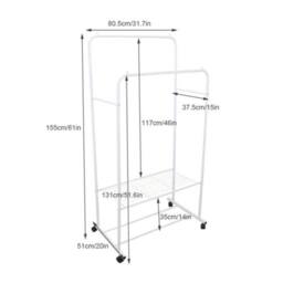 Kelvenix Heavy Duty Rolling Clothes Rail in White - thumbnail 2