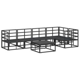 Berkfield Home Garden Sofa Set 6 pcs Black 70 x 70 x 32 cm Aluminium - thumbnail 6