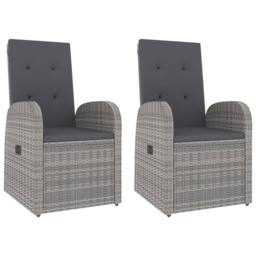 Berkfield Home 3 Piece Garden Lounge Set Grey Poly Rattan&Solid Wood Acacia - thumbnail 4