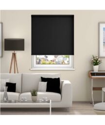 New Edge Blinds Thermal Blackout Roller Trimmable Blinds 165cm Drop in Black - Size: 240 cm width x 165 cm drop - thumbnail 2