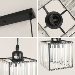 Goeco Crystal Vintage Chandelier, 1.2m Adjustable Hanging Cord in Black - thumbnail 5