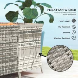OUTSUNNY 6 PCs Patio wicker Sofa Set Rattan Chair Furniture, Orange - thumbnail 5