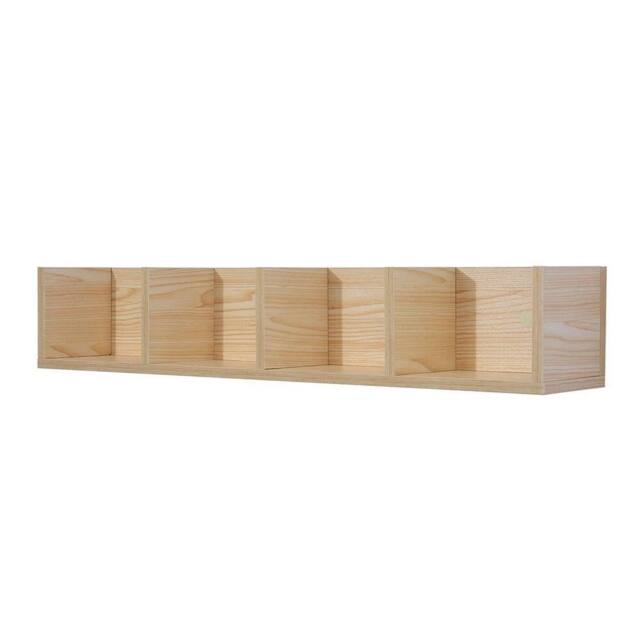 KORVIXA Wood color Wooden Wall Mount Media Storage Cabinet CD Shelf in Brown - Size: 0.6m2 - image 1