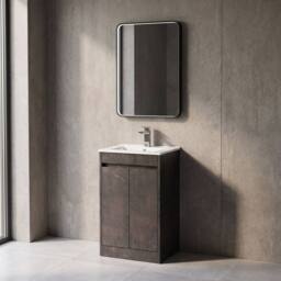 Balterley Chartley 2 Door Vanity Unit, Minimalist Basin, 500mm, Slate in Grey - thumbnail 4