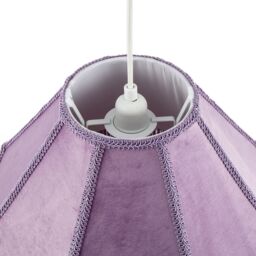 Happy Homewares Traditional Victorian Empire Soft Velvet Lamp Shade with Lengthy Tassels in Lilac - Size: 16 inches - thumbnail 4