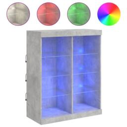 Berkfield Home Sideboard with LED Lights Concrete Grey 81x37x100 cm - Size: 81 x 37 x 100 cm - thumbnail 1