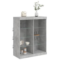 Berkfield Home Sideboard with LED Lights Concrete Grey 81x37x100 cm - Size: 81 x 37 x 100 cm - thumbnail 5