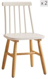 Nordlys Set of 2 Solid Wood Children's Chairs in White