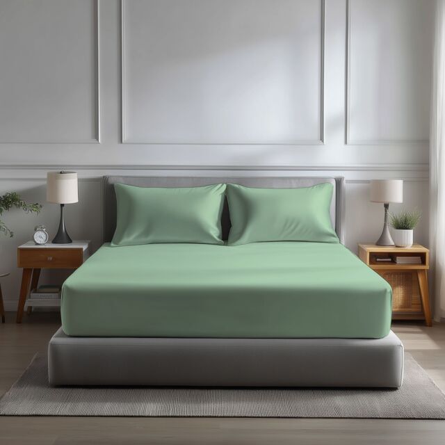 Snug City Microfibre Soft Touch Fitted Sheet 40cm Extra Deep Skirt Plain Dyed Bed Linen in Duck Egg Blue - Size: Super King - image 1