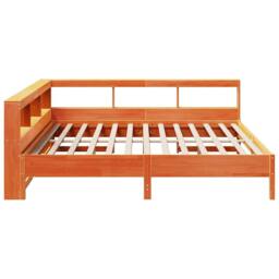 Berkfield Home Decorative Bookcase Bed without Mattress Wax Brown 200x200 cm Sol - thumbnail 8