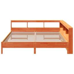 Berkfield Home Decorative Bookcase Bed without Mattress Wax Brown 200x200 cm Sol - thumbnail 5