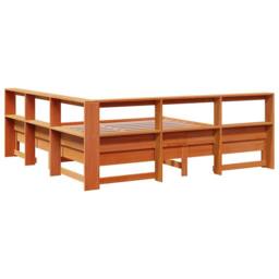 Berkfield Home Decorative Bookcase Bed without Mattress Wax Brown 200x200 cm Sol - thumbnail 9