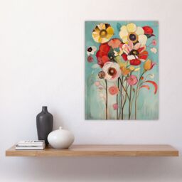"Artery8 Soft Abstract Wildflower Bouquet Painting Wall Art Print - Size: W18"" x H24""" - thumbnail 4