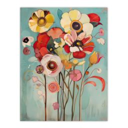 "Artery8 Soft Abstract Wildflower Bouquet Painting Wall Art Print - Size: W18"" x H24""" - thumbnail 1