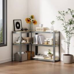 NESTLUNE 1.5m Garage Shelving Unit - VonHaus 5-Tier Heavy Duty in Grey - Size: 10000mm x 520mm - thumbnail 6