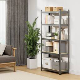 NESTLUNE 1.5m Garage Shelving Unit - VonHaus 5-Tier Heavy Duty in Grey - Size: 10000mm x 520mm - thumbnail 4