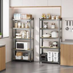 NESTLUNE 1.5m Garage Shelving Unit - VonHaus 5-Tier Heavy Duty in Grey - Size: 10000mm x 520mm - thumbnail 3