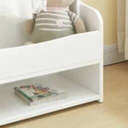 Kelvenix Kids Hanging Rail with Extra Storage, Kids Clothes Rail in White - thumbnail 3