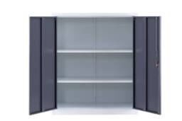 Moderna Steel Storage Cabinet Lockable 2 Shelves White 80cm