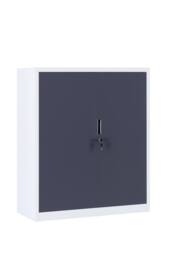 Moderna Metal Storage Cabinet, Lockable 2 Shelf for Office, Bedroom, or Kitchen in White - thumbnail 3