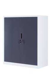 Moderna Metal Storage Cabinet, Lockable 2 Shelf for Office, Bedroom, or Kitchen in White - thumbnail 4